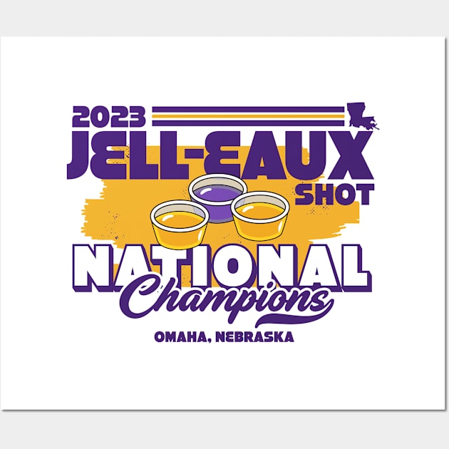 Jelleaux Shot National Champions 2023 Omaha Purple and Gold Wall Art by SLAG_Creative
